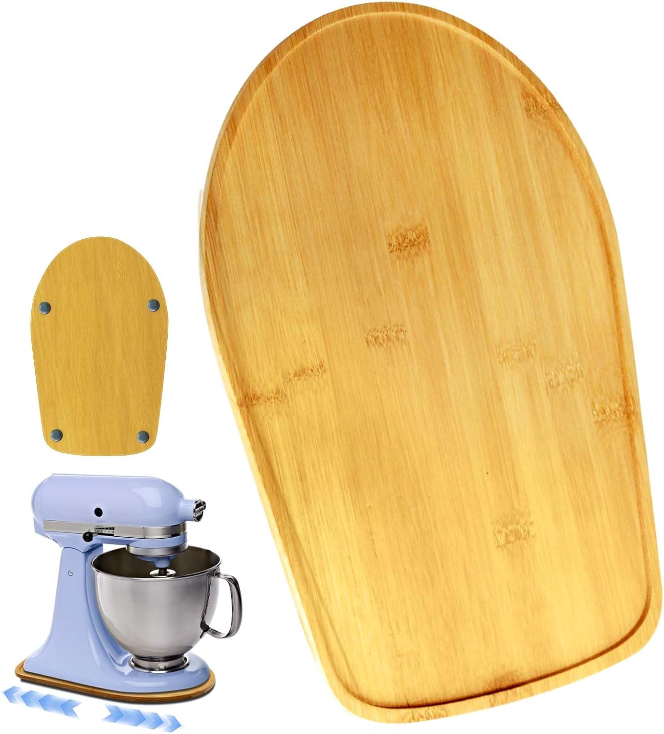竹製ミキサースライダー KitchenAid対応 - キッチンエイド用スライディングトレイ ミキサースタンド ミキサー ヘビーキッチン家電用 - カウンタートップの移動と保管が簡単、ナチュラル、4.5-5クォート