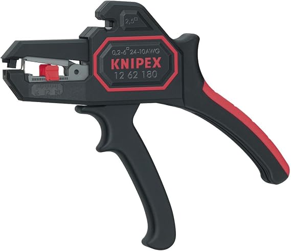 KNIPEX 12 62 180 Otomatik Tel Sıyırıcı 180 mm, Siyah