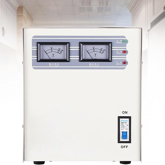Voltage Stabilizer,automatic Voltage Regulator 220V Regulator Protector Single Phase Home Use AC Stabilized Power Supply for Refrigerator Computer TV,5KVA