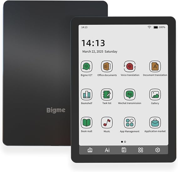 Bigme B6 Color E-Reader 4GB+64GB, E-Reader 6 in Electronic Ink Screen E-Reader Digital Paper Tablet, Android 14, Adjustable Headlamp E-Reader Device, Voice Reading Translator and Recording Included