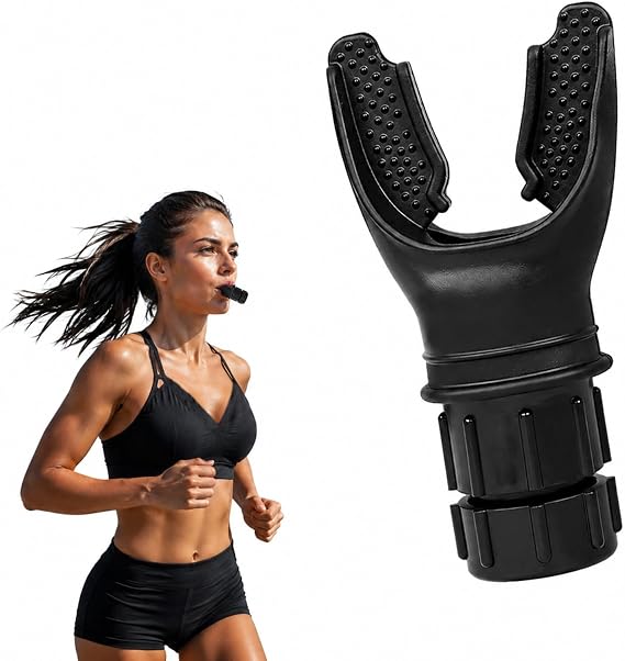 Portable Lung Breathing Trainer with Adjustable Resistance, Hands-Free Respiratory Exercise Device for Improving Lung Capacity, Endurance Training, Running, Fitness and Daily Use