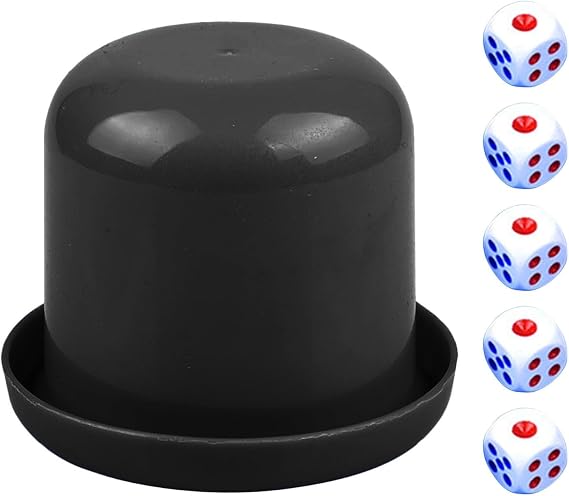 Dice Stacking Cup Set - Dice Play Set - Dice Cup with Lid Includes 5 Dices, Dice Shaker Board Games, Dice Stacking Games for Bar