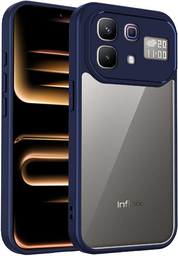 Case Compatible with Infinix Note 60 Pro, Shockproof Soft TPU Bumper & Hard PC Back Cover, Anti-Scratch HD Clear Slim Protective-Blue