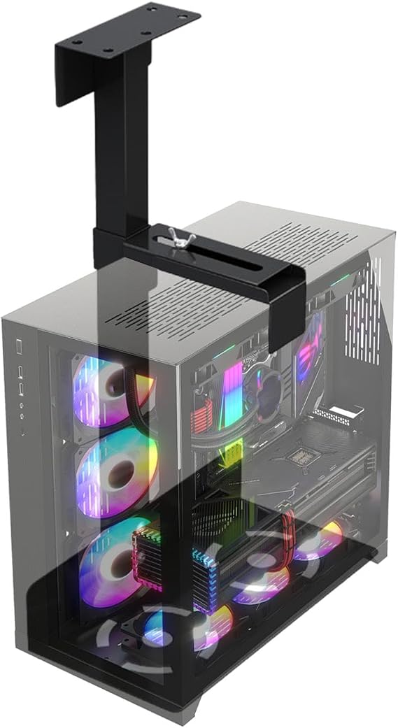 CPU Holder Wall Mount,CPU Desktop Computer Holder - Heavy Duty Wall-Mountable PC Under Desk Mount With Flexible Height And Width