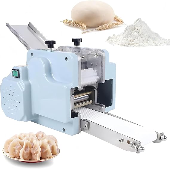 Automatic Dumpling Skin Maker Machine, Commercial Spring Roll/Pierogi/Ravioli/Momo, 140W Dough Sheeter Dumpling Wrapper Machine Circular+Square+Bar