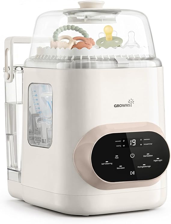 GROWNSY EaseClean Pro ボトルウォッシャー&滅菌&乾燥機、目に見えるクリーニング