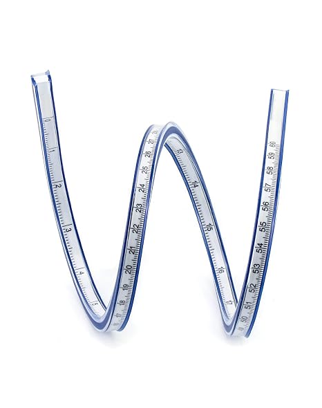 QWORK 60 cm Curve Ruler for Curves Technical Drawing Engineering Construction and Surveying Work