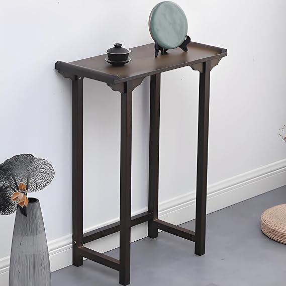 Console Table for Entryway, Rattan Sofa Table for Living Room and Hallway, Easy Assembly, Space-Saving Design