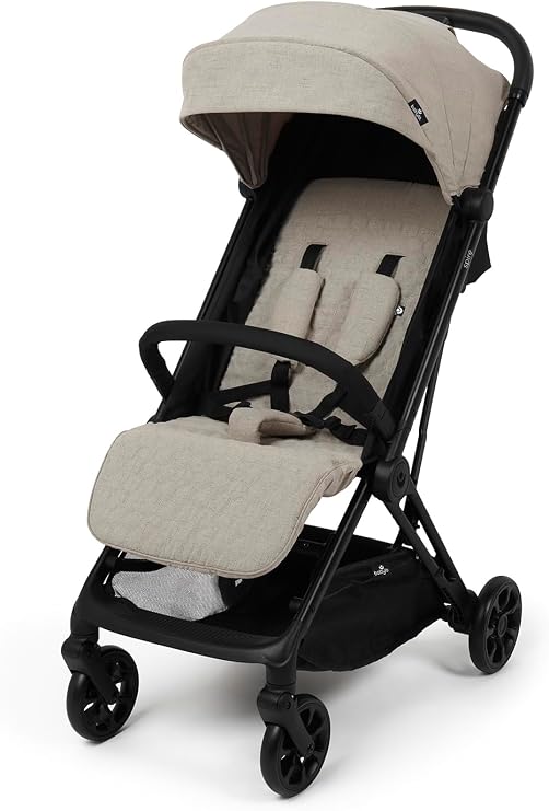 Babylo Spire Auto One-Hand Fold Compact Stroller, Birth to 22kg (Approx. 4yrs), Latte