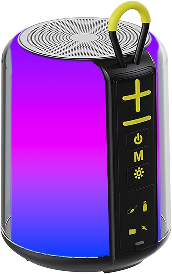 Portable Speaker with AUX Input, RGB Light, Wireless Bluetooth