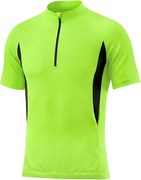 DiULi Men's Cycling Jersey Short Sleeve,Half Zip Breathable