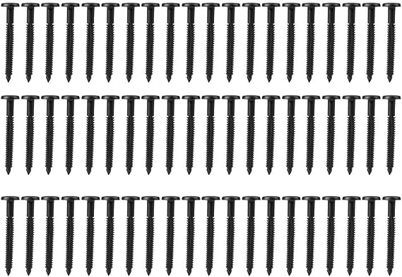 60 Pcs Black Vinyl Shutter Fasteners 3 Inch Heavy Duty Loks with Dual Barb Grip for Home Exterior Installation