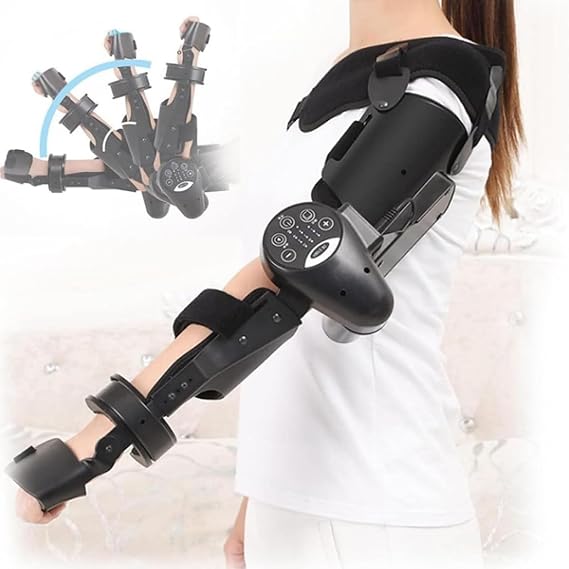 Electric Elbow Joint Rehabilitation Device, Hinged Elbow Brace Arm Exerciser, Stroke Hemiplegia Arm Elbow Hand Electric Intelligent Joint Bracket Rehabilitation Robot Equipment,Right