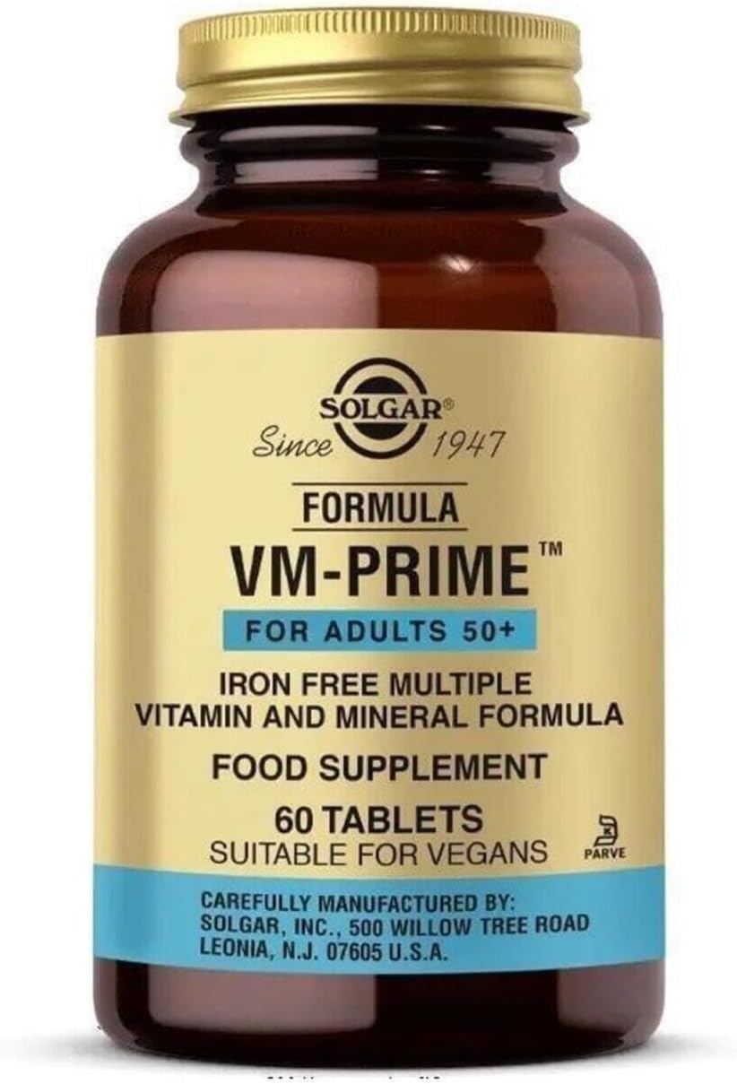 Solgar VM-Prime 50 Yaş Üzeri Multivitamin Takviyesi, 60 Tablet
