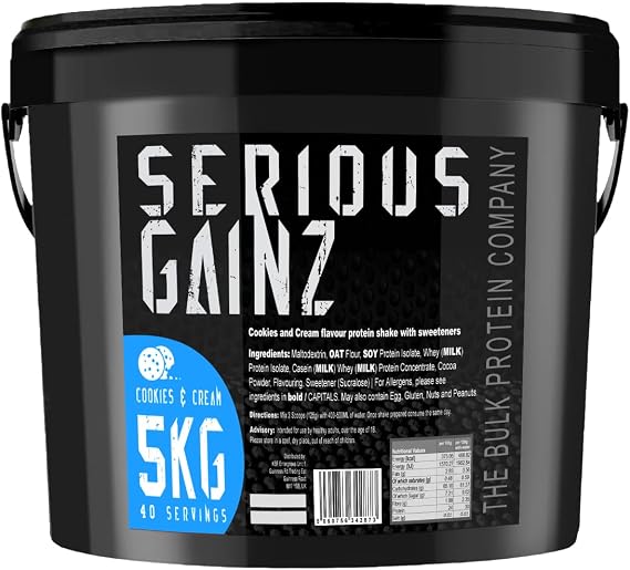 Serious Gainz Bulk Mass Gainer Protein Powder 5kg Weight Gain Shake