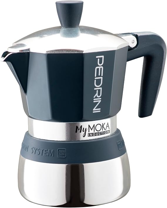 Pedrini MyMoka Induction Coffee Maker, 3 Cups, Midnight Blue