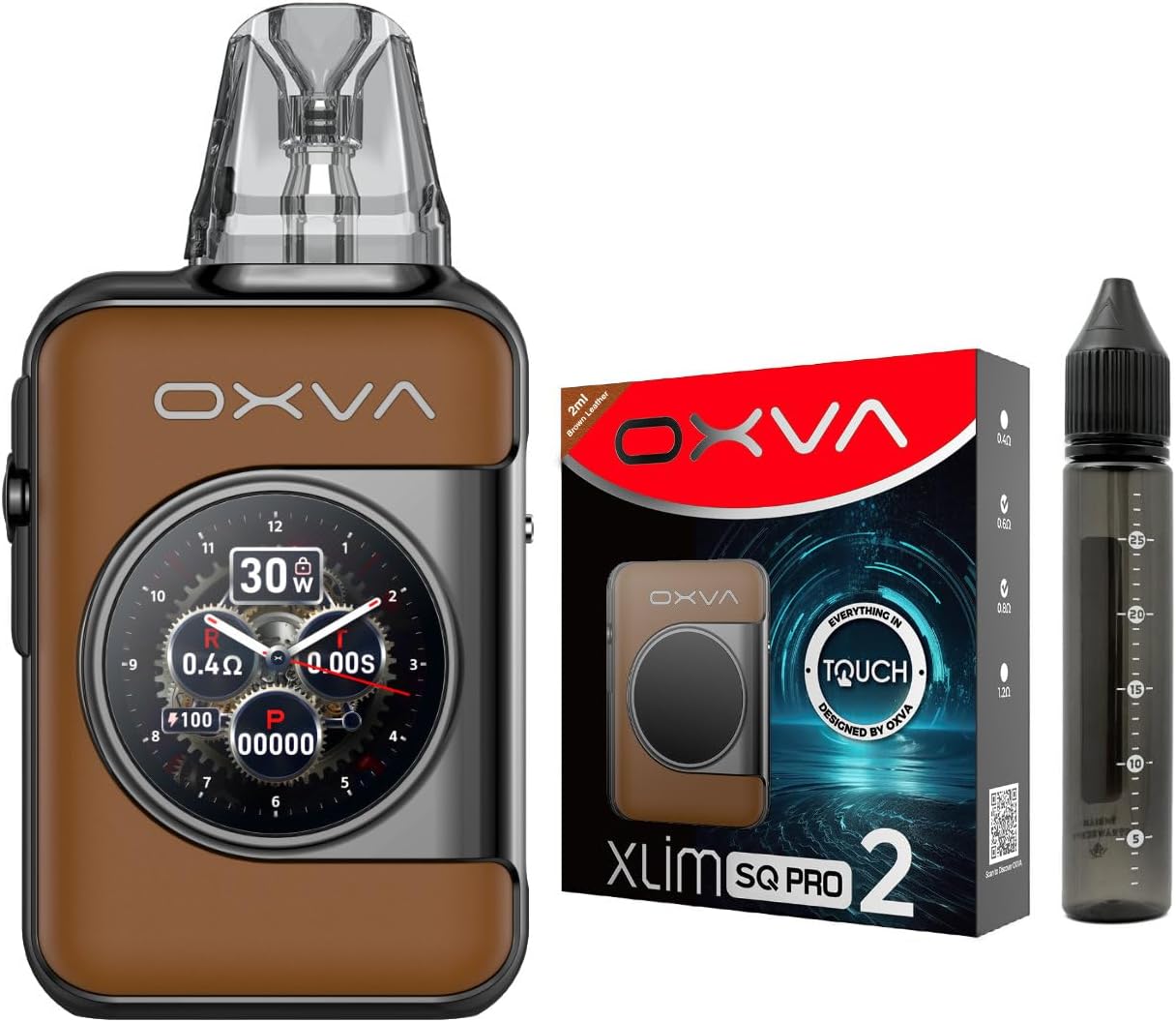 OXVA XLIM SQ PRO2 OXVA EXLIME SQ PRO 2  1 Unicorn Bottle Set Brown Leather