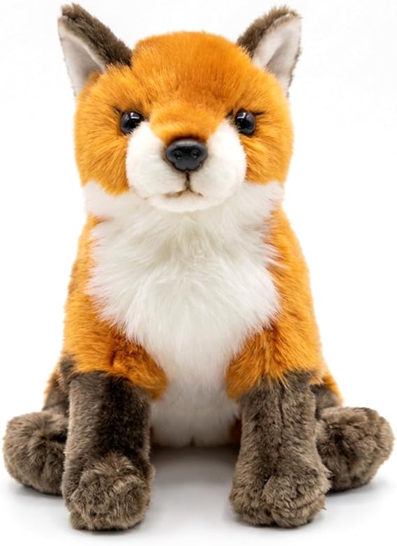 Stuffed Fox Fox Plush 10in PP Cotton Lifelike Stuffed Animal Soft Adorable Sitting Animal Plush for Kids Adults