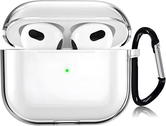 Minesk Airpods 3 ile Uyumlu (2021) Şeffaf Cyrstal Clear Ultra Berrak Silikon Kılıf - Alt Üst Ayrı (Airpods 3 2021)