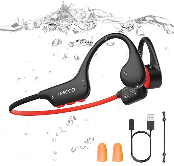 IFECCO Waterproof Headphones Swimming Bluetooth 6.0 - IP68 Waterproof 8G