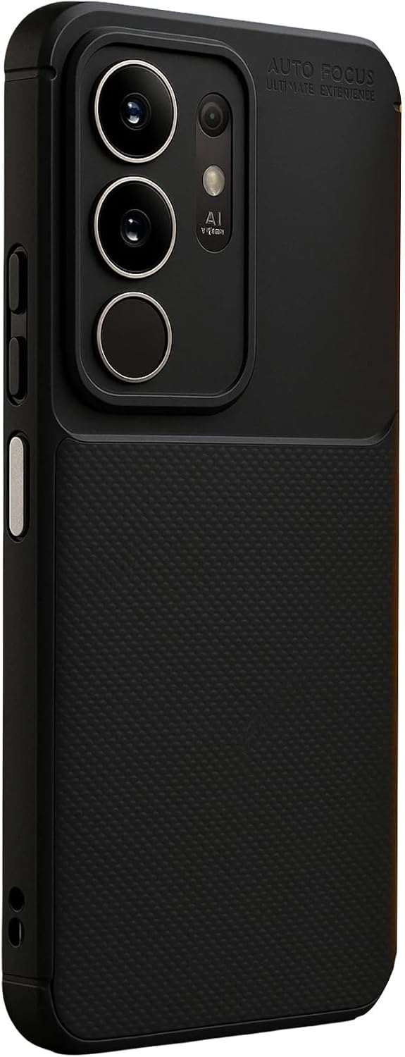 Silicone Case Compatible with Coverzone Vivo Y29 TPU Negro Silicone Ultra Slim Fit Case Carbon Delux case Compatible with Black
