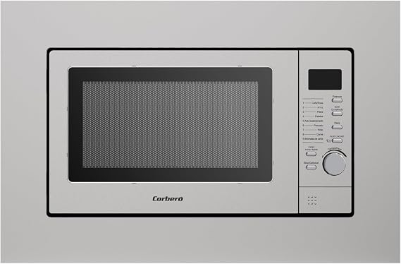 Corberó - Integrated Microwave | CMICIG126 | 20 L | 800 W | 6 Power Levels |Grill 1000W | 9 Automenus | Digital Control | Swivel Plate | Stainless Steel with Frame