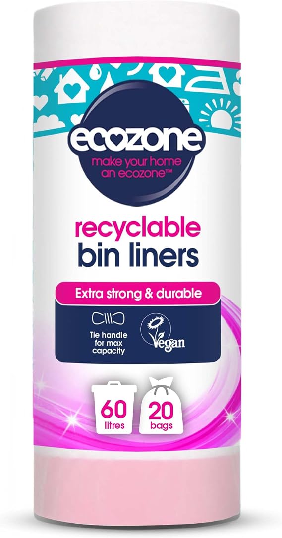 Ecozone Biodegradable Bin Liners, Pack of 20, BB60L