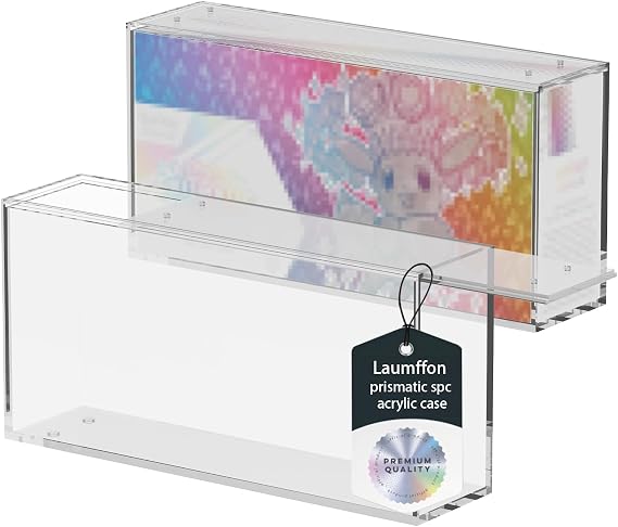 Prismatic Evolutions SPCボックス アクリルディスプレイケース 積み重ね可能なマグネット蓋付き - 厚さ5 + 5mmのアクリルと強力な磁石付き - Prismatic Evolutionsスーパープレミアムコレクションボックスに対応