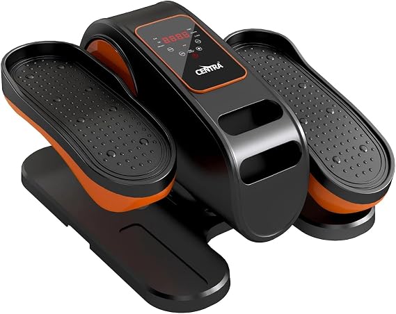 Centra Under Desk Elliptical Machine, Auto/Manual Modes, Electric Seated Leg Exerciser for Seniors & Office, Low-Impact Forward/Reverse Pedal Exerciser with Remote, LCD & Resistance Bands