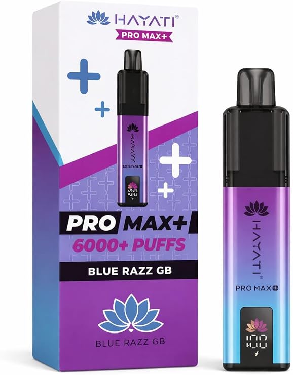 Hayati Ultra Pro Max 6000+ Puffs, Smooth Draw & Long Lasting (Blue Razz GB)