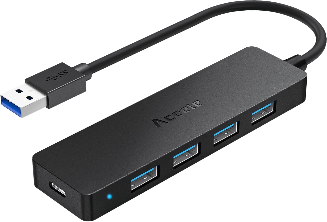 Aceele USB Hub 3.0, USB distributor with 4-port USB ultra slim, extra light, portable data hub, for MacBook ProAirMini, iMac, notebook PC, laptop, HDD mobile hard drive
