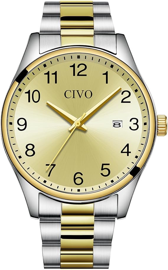 CIVO Easy Read Watches Men: Classic Dial with Big Numbers Wristwatch