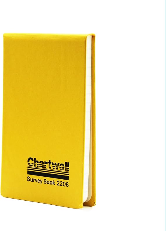 Exacompta - Ref 2206Z - Chartwell Casebound Field Survey Book - 106 x 165mm in Size, Excellent Strength When Wet, Ideal for Use Outside, Lined With 2 Lines, Yellow