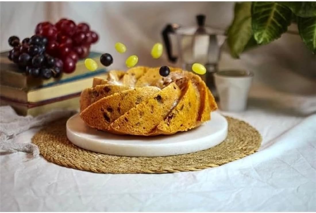 Mermer 28 Cm Kalın Beyaz Sunum Tabağı Yağ Standı