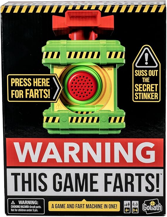Goliath Games: Warning: This Game Farts | Sniff Out The Stinker To Win! | For 3-4 Players | For Ages 6 +, Black