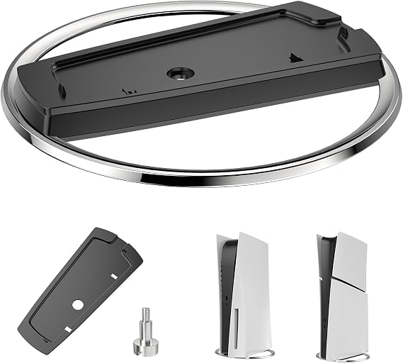 TanReginal PS5 Slim için dikey stand, ince / PS5 konsolu disk ve dijital için sağlam stand, PlayStation 5 ile uyumlu aksesuarlar, güzel görünümlü kolay kurulum, sağlam vida