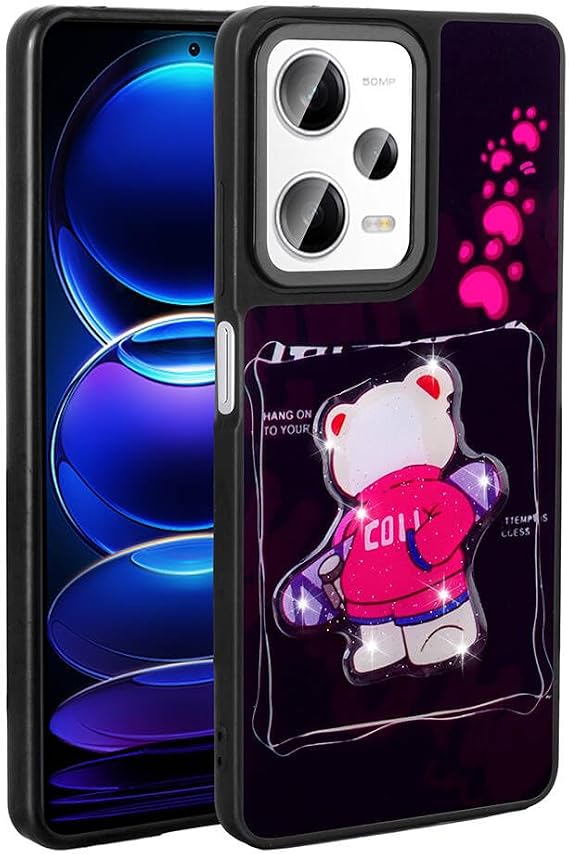 Zore Xiaomi ile uyumlu Redmi Note 12 Pro Plus 5G Kılıf Parlayan Kabartmalı İkonik Figürlü Zore Amas Silikon Kapak Siyah