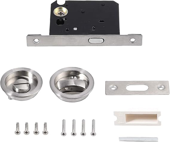 3 Lever Sliding Pocket Door Bathroom Mortice Lock Privacy Set Door Latch Security Mechanism CE Approved and Fire Rated Protection Zinc Chrome Locks for Internal/External Doors