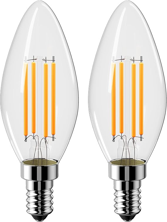 Vanke E14 LED Light Bulb, 4W (40W Equivalent), Warm White 2700K, 2-Pack [Energy Class D]