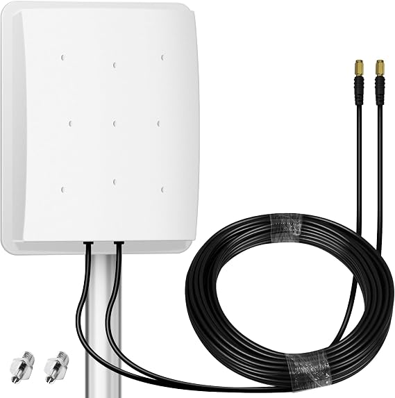 5G Antenna Outdoor 4G LTE Antenna Dual Band 14DBi WiFi Antenna 698-2700 | 3300-3800 MHz Signal Directional Antenna MIMO Router External Antenna SMA / TS9 Antenna, 2 x 10M Cable