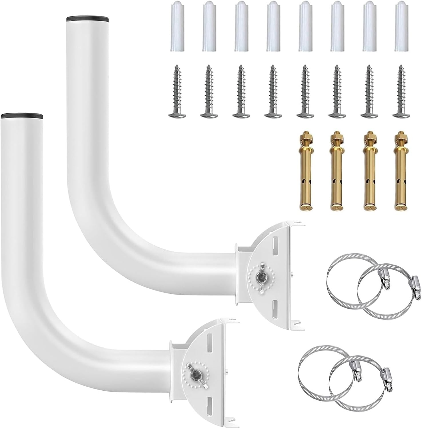 2 Pack Universal Wireless Bridge Mount, Outdoor Pole & Wall-Mount Bracket for J Pole Antenna, Security Camera, and AP Access Point
