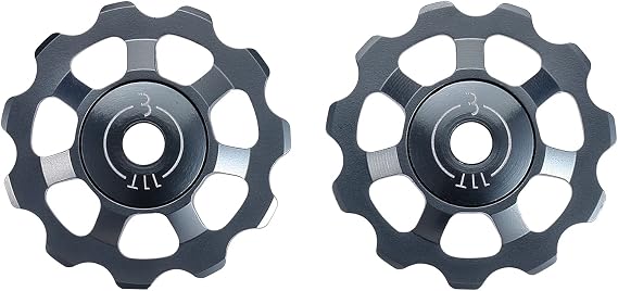 BBB Cycling 11-T 7075 Aluminium Derailleur Jockey Wheels I Shimano SRAM and Campagnolo Compatible Pulleys I 9- 10- and 11-Speed I AluBoys BDP-21, Grey