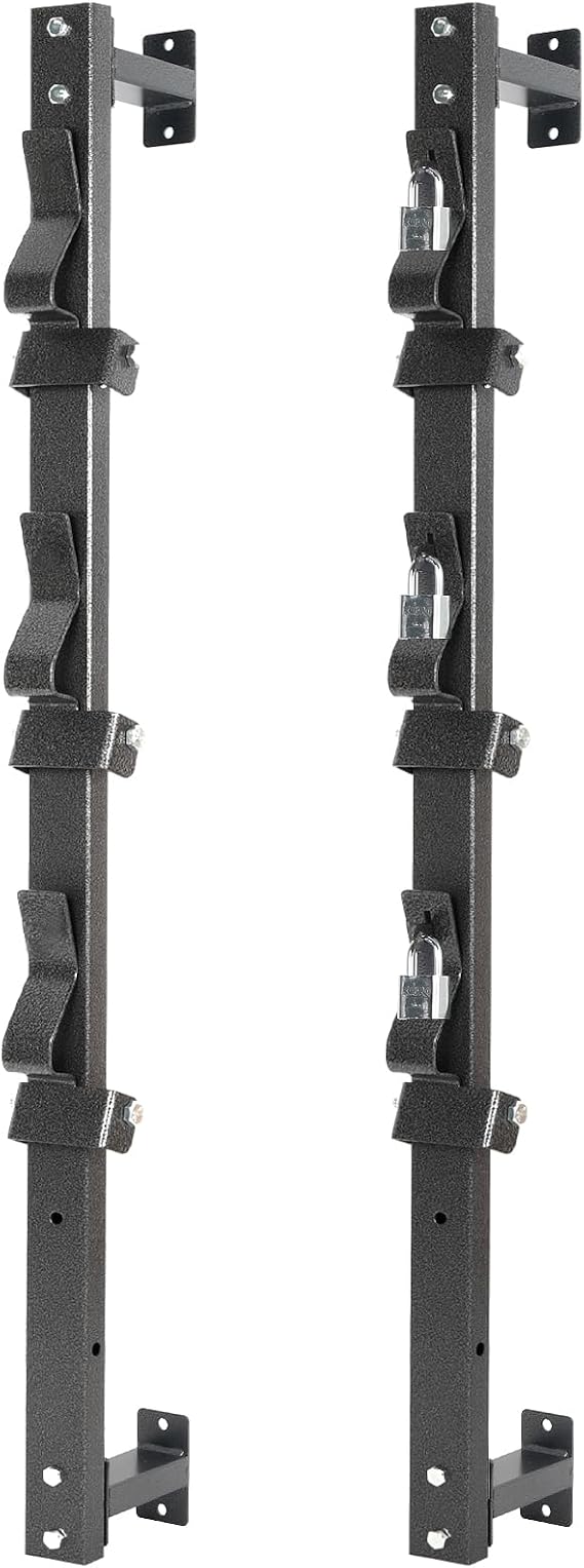 Trimmer Rack, 3 Place Heavy Duty Weedeater Rack for Walls, Enclosed Trailers and Open Trailers with Locks, Black Steel