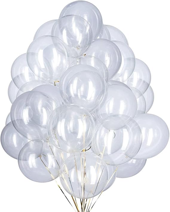 Clear Balloons,100pcs 12inch Transparent Latex Helium Balloons for Birthday Weddings Theme Party Decorations