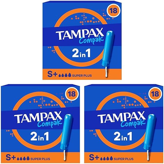 ORKID Tampax Tampon Compak Super Plus, 18 Adet 3lü paket
