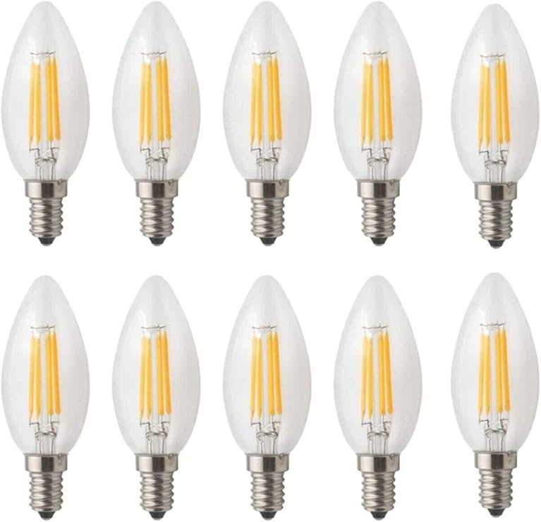 Rustik Led Ampul 4w E14 Ince Duy Gün Işığı 3000K 10 Adet Cata ERD25 Düz Mum Ampul [Enerji Sınıfı F]