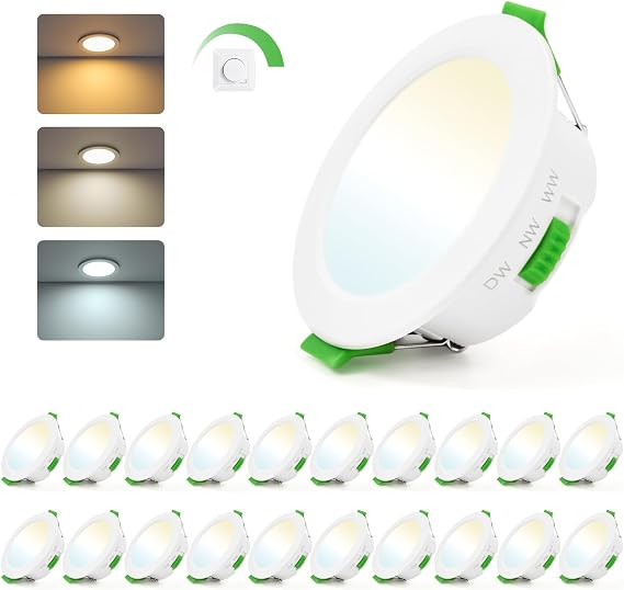 Leselux 5W LED Downlights for Ceiling Dimmable IP44 Ultra Slim, 20 Pack [Energy Class F]
