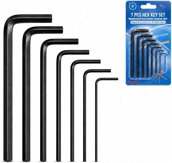 7 Pcs Small Allen Key Set, Micro Allen Key Set 0.7-3mm, High Carbon Steel