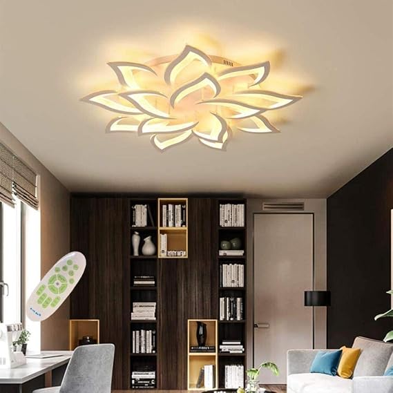Yuanfenghua LED Ceiling Light Dimmable Living Room Lamp with Remote Control Colour Changing Bedroom Ceiling Light Modern Ceiling Lighting Chandelier Lamp Dimming 14 heads/Ø100cm/39.3in [Energy Class E]
