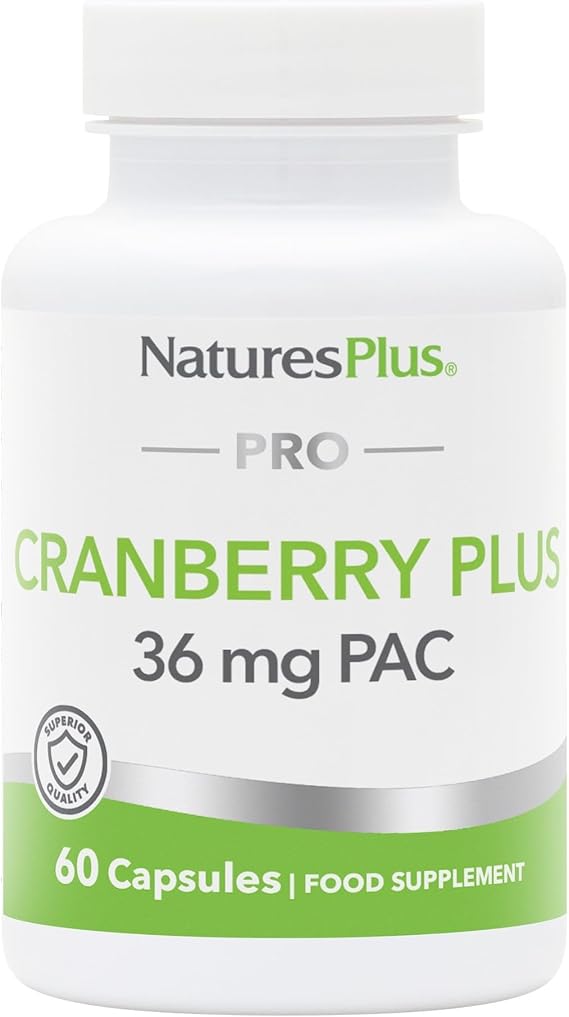 NaturesPlus PRO Cranberry Plus - High Strength Cranberry Supplement, Fruit & Extract, 36 mg PAC - Vegan, Gluten Free, GMO Free - 60 Capsules